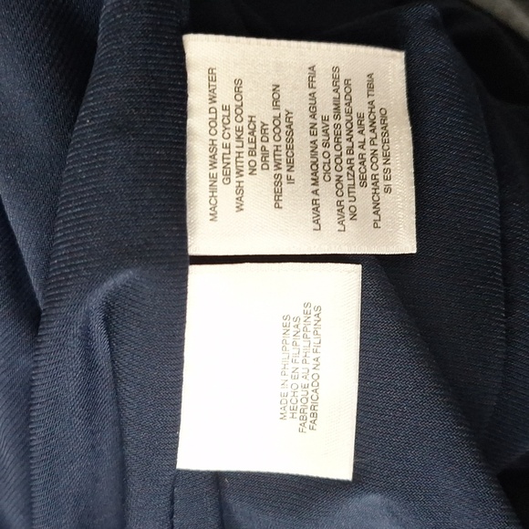 Anne Klein Navy Off White Polka Dot Drop Waist Retro Pin Up Dress Size 10 - Picture 10 of 10